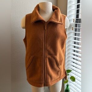 Burnt Orange Full Zip Vest with pockets size S